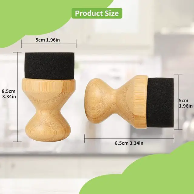 Alt view image 2 of 6 - DEBETOOL 2-Pack Natural Bamboo Cutting Board Oil Wax Applicator