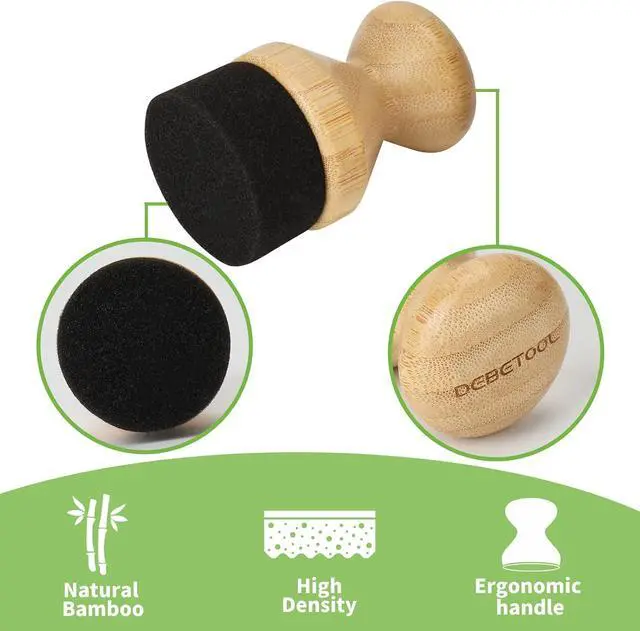 Alt view image 3 of 6 - DEBETOOL 2-Pack Natural Bamboo Cutting Board Oil Wax Applicator