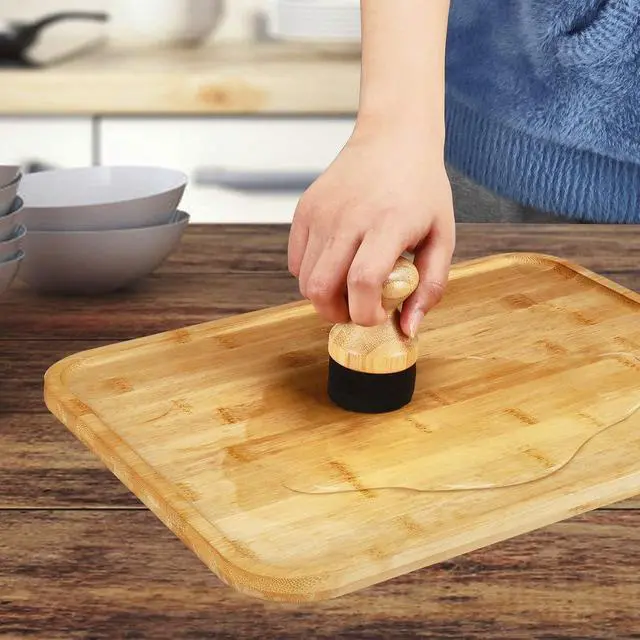 Alt view image 5 of 6 - DEBETOOL 2-Pack Natural Bamboo Cutting Board Oil Wax Applicator