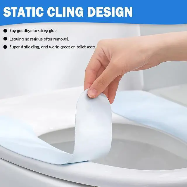 Alt view image 3 of 6 - Thin and Warm Toilet Seat Cover Pad Self-Adhesive, Adjustable and Cut-to-Fit, Comfortable and Easy to Clean, Perfect for Home Bathrooms (Blue)