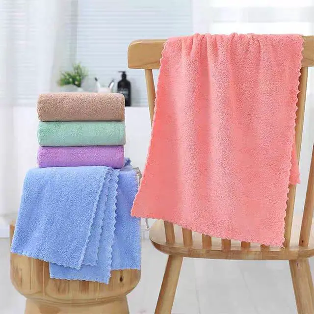 Alt view image 3 of 7 - Premium Coral velvet Washcloths Set-5 Pack, Ultra Soft & Highly Absorbent Face Towels for Bath, Spa & Gym, Soft Feel Fingertip Towels Quick Drying Microfiber Hand Towel 29.5 x 13.8Large Wash Cloths.