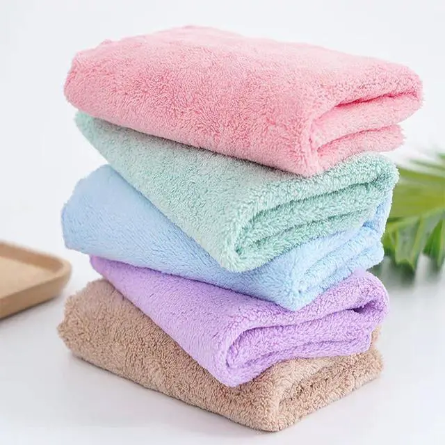 Alt view image 6 of 7 - Premium Coral velvet Washcloths Set-5 Pack, Ultra Soft & Highly Absorbent Face Towels for Bath, Spa & Gym, Soft Feel Fingertip Towels Quick Drying Microfiber Hand Towel 29.5 x 13.8Large Wash Cloths.