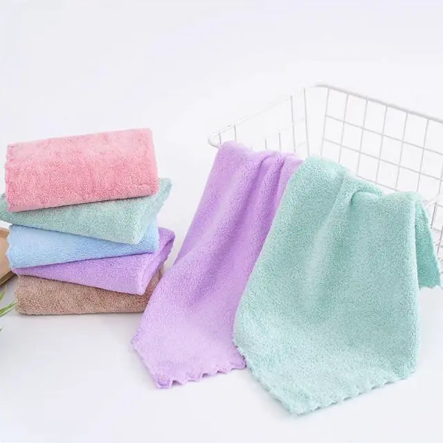 Alt view image 5 of 7 - Premium Coral velvet Washcloths Set-5 Pack, Ultra Soft & Highly Absorbent Face Towels for Bath, Spa & Gym, Soft Feel Fingertip Towels Quick Drying Microfiber Hand Towel 29.5 x 13.8Large Wash Cloths.
