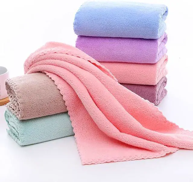 Alt view image 2 of 7 - Premium Coral velvet Washcloths Set-5 Pack, Ultra Soft & Highly Absorbent Face Towels for Bath, Spa & Gym, Soft Feel Fingertip Towels Quick Drying Microfiber Hand Towel 29.5 x 13.8Large Wash Cloths.