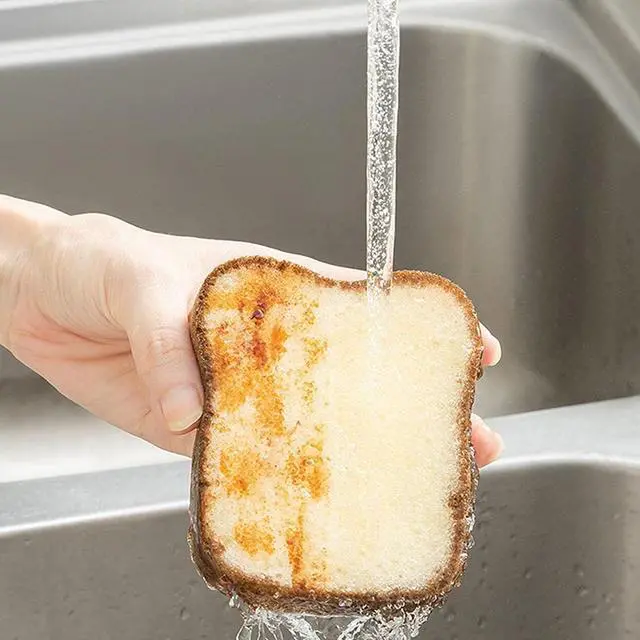 Alt view image 4 of 7 - 1Pc Multifunction Scrub Sponges, Toast Shape Dish-Washing, Magical Deep Cleaning Thickened Scrubber, Cute Sandwich Sponge, Pots Dishes Gadget Accessories for Household Kitchen
