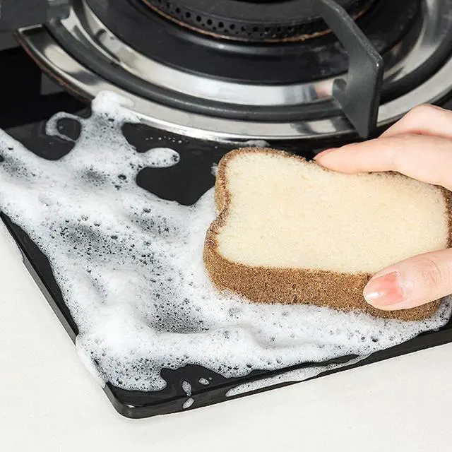 Alt view image 6 of 7 - 1Pc Multifunction Scrub Sponges, Toast Shape Dish-Washing, Magical Deep Cleaning Thickened Scrubber, Cute Sandwich Sponge, Pots Dishes Gadget Accessories for Household Kitchen