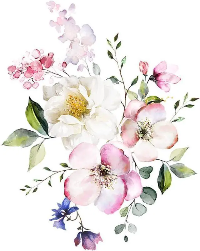 Main image of Flowers Toilet Seat Lid Stickers, Toilet Lid Cover Decals Self-Adhesive Removable Bathroom Wall Sticker Flower Pattern for Restroom WC Decorations Bathroom Accessories