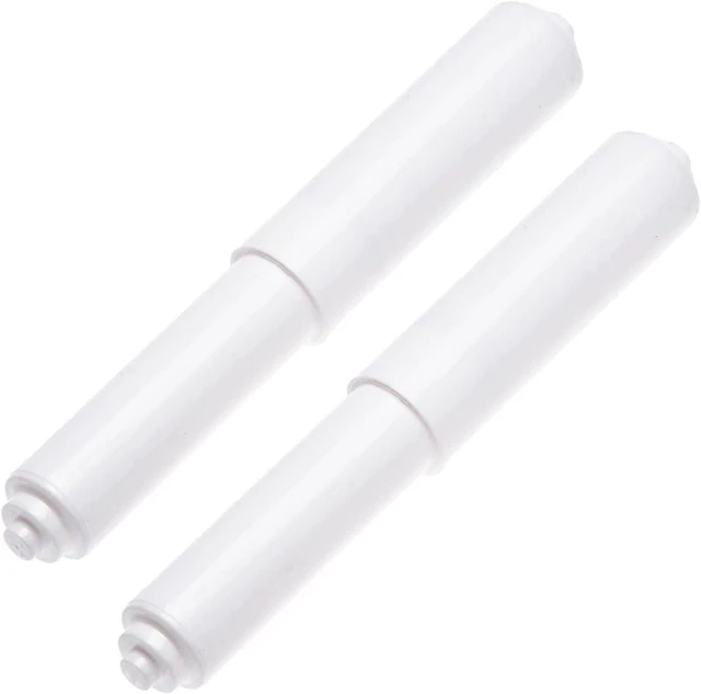 Main image of 2 Pack White Toilet Paper Holder Spring Loaded Roller Replacement Rod