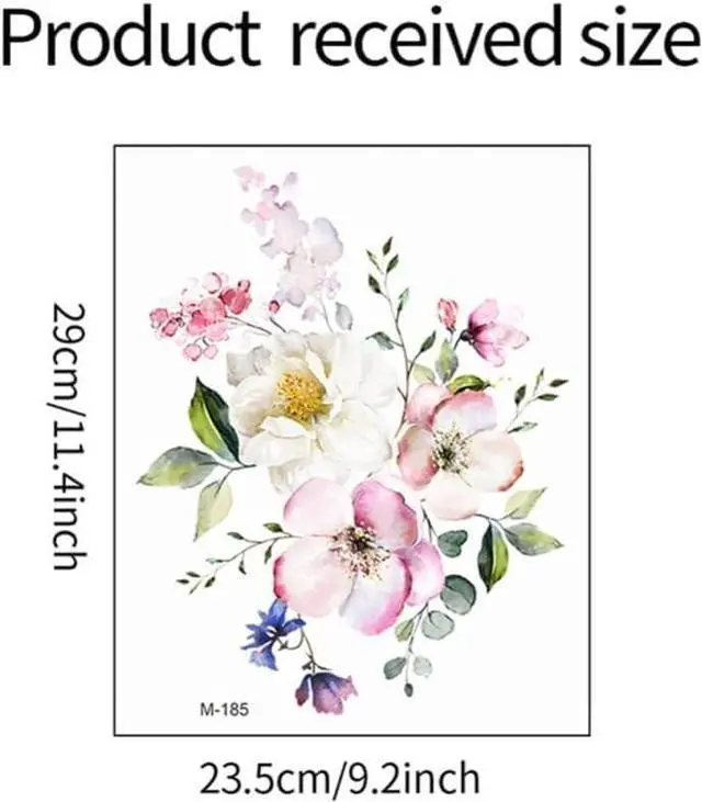 Alt view image 6 of 6 - Flowers Toilet Seat Lid Stickers, Toilet Lid Cover Decals Self-Adhesive Removable Bathroom Wall Sticker Flower Pattern for Restroom WC Decorations Bathroom Accessories