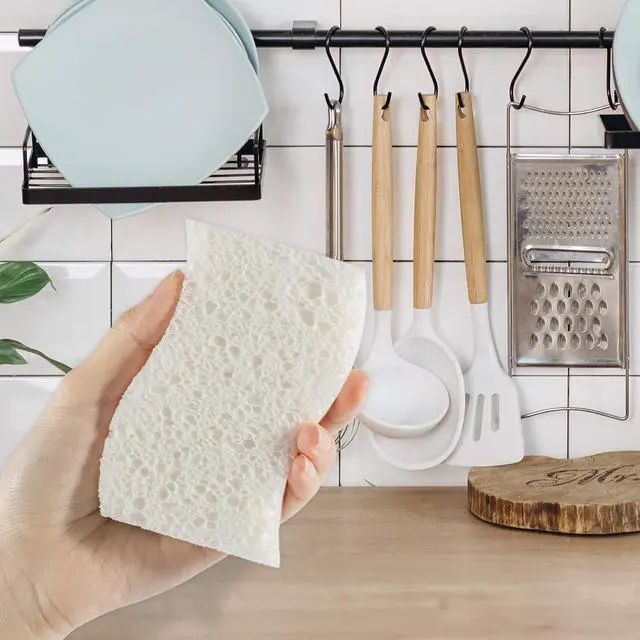 Alt view image 5 of 7 - MAQIHAN 10PCS Natural Sponges for Dishes - Biodegradable Sponges Kitchen Eco Friendly Dish Sponge Non-Scratch Sponges for Cleaning Kitchen