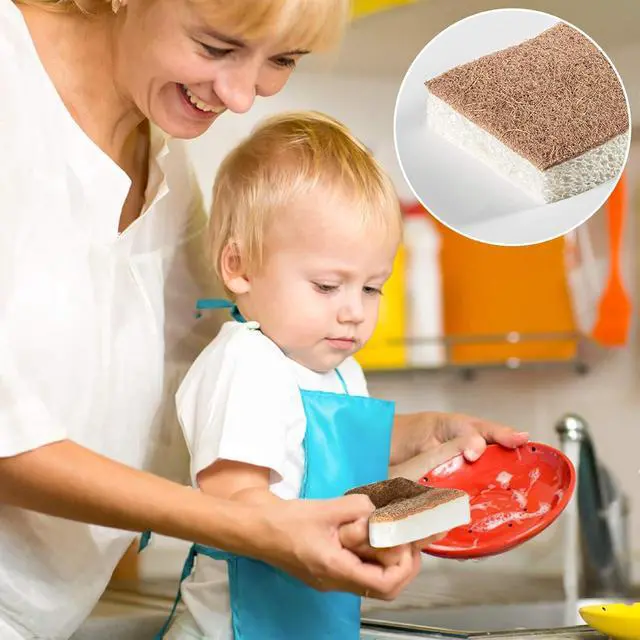 Alt view image 7 of 7 - MAQIHAN 10PCS Natural Sponges for Dishes - Biodegradable Sponges Kitchen Eco Friendly Dish Sponge Non-Scratch Sponges for Cleaning Kitchen