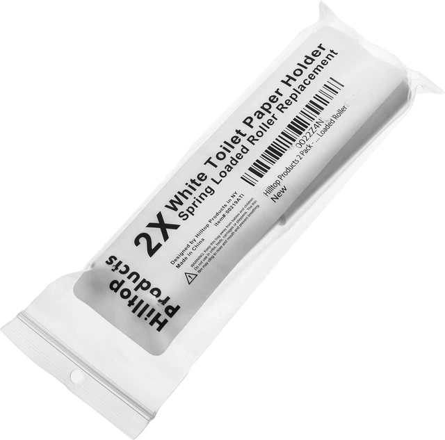 Alt view image 4 of 4 - 2 Pack White Toilet Paper Holder Spring Loaded Roller Replacement Rod