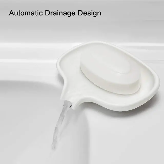 Alt view image 4 of 7 - Silicone Soap Dish for Bathroom,Bar Soap Holder for Shower,2 Pack White