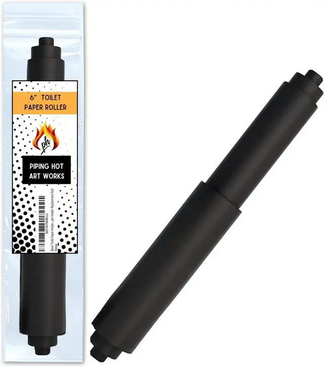 Main image of Black Toilet Paper Holder Spring Rod | Toilet Paper Roller Replacement | 6 Inch Toilet Paper Holder Replacement Rod | Durable Plastic Spindle Fits All Standard Tissue Rolls