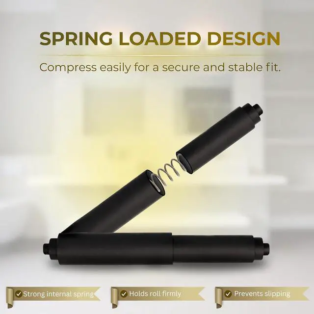 Alt view image 5 of 7 - Black Toilet Paper Holder Spring Rod | Toilet Paper Roller Replacement | 6 Inch Toilet Paper Holder Replacement Rod | Durable Plastic Spindle Fits All Standard Tissue Rolls