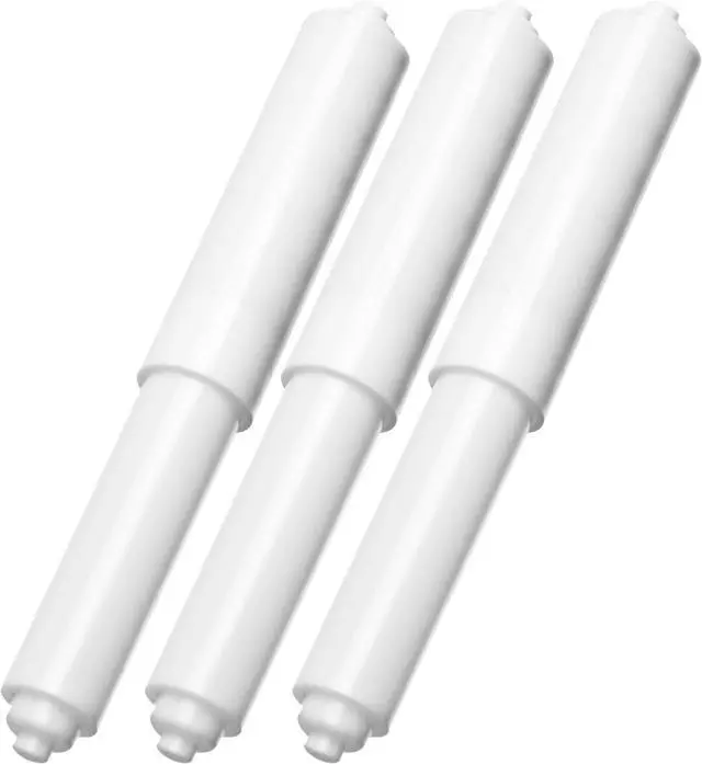Main image of 3 Pack Toilet Paper Holder Replacement Rod, Spring Loaded Roller, Universal Fit for Most Bathroom Tissue Holders, White