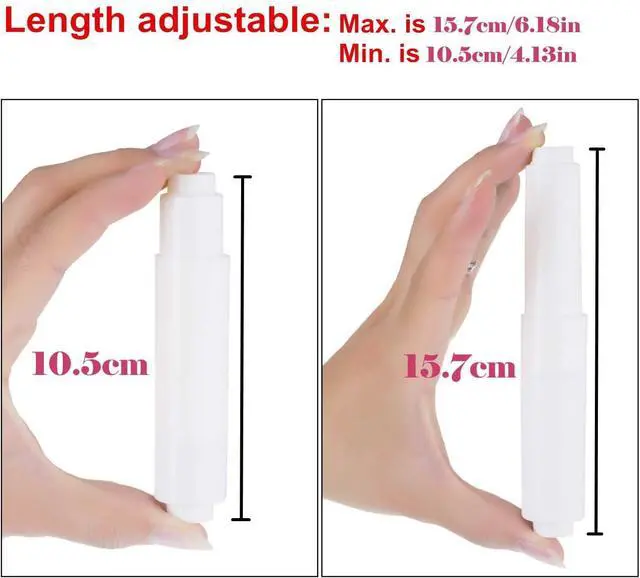 Alt view image 2 of 7 - 2 Pack White Toilet Paper Holder,Plastic Toilet Tissue Roll Holder Insert in Household Restaurant Toilet Replacement Roller Spring Loaded Rod
