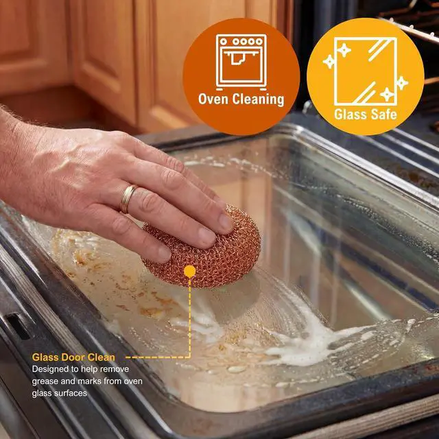 Alt view image 7 of 7 - PAMI Heavy Duty Copper Scrubbers for Pots & Pans,Non-Scratch,Reusable,4-Pk