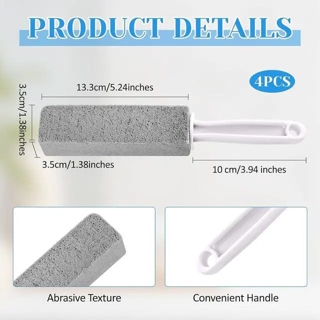 Alt view image 2 of 7 - 4 Pack Toilet Pumice Stone with Handle,Pumice Stone Toilet Bowl Cleaner