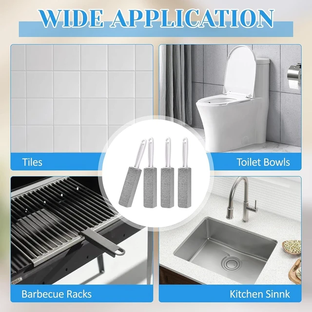 Alt view image 7 of 7 - 4 Pack Toilet Pumice Stone with Handle,Pumice Stone Toilet Bowl Cleaner