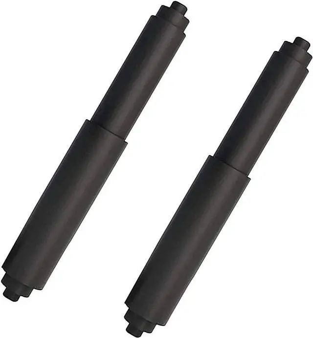 Main image of Toilet Paper Holder Roller 2pcs Black Color Plastic Toilet Tissue Flexible Holder Replacement Bathroom Plastic Spring Loaded Insert Spindle