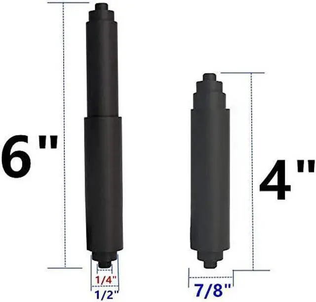 Alt view image 2 of 3 - Toilet Paper Holder Roller 2pcs Black Color Plastic Toilet Tissue Flexible Holder Replacement Bathroom Plastic Spring Loaded Insert Spindle