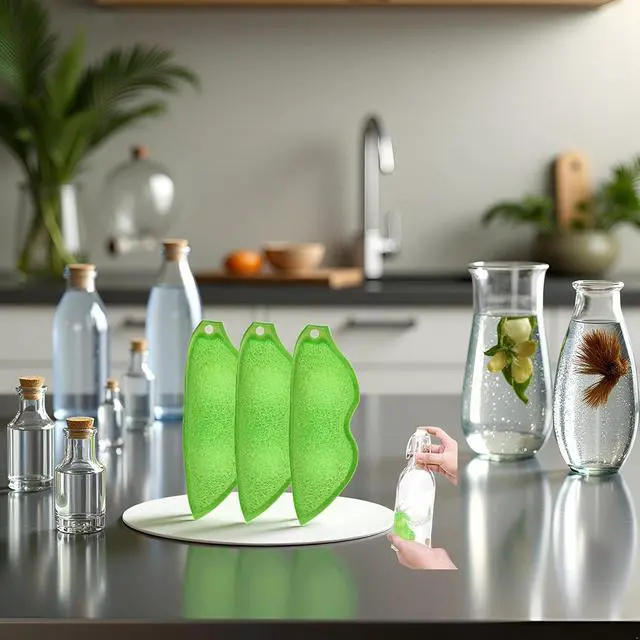 Alt view image 4 of 7 - Multipurpose Bean Shaped Sponge Set - 3 Pack Heat Resistant Bottle & Internal Cleaning Sponges - Reusable entreprises Bottle Cleaning Tools