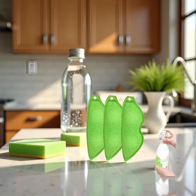 Alt view image 5 of 7 - Multipurpose Bean Shaped Sponge Set - 3 Pack Heat Resistant Bottle & Internal Cleaning Sponges - Reusable entreprises Bottle Cleaning Tools