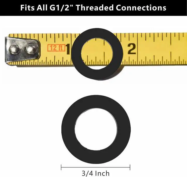 Alt view image 2 of 7 - 4 Pack Shower Head Gasket, 3/4" Rubber Washer for 1/2" Fixed Shower Head/Handheld Shower Hose Connector, Creates A Seal to Prevent Leakage