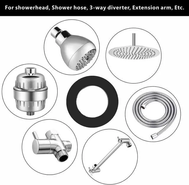 Alt view image 7 of 7 - 4 Pack Shower Head Gasket, 3/4" Rubber Washer for 1/2" Fixed Shower Head/Handheld Shower Hose Connector, Creates A Seal to Prevent Leakage