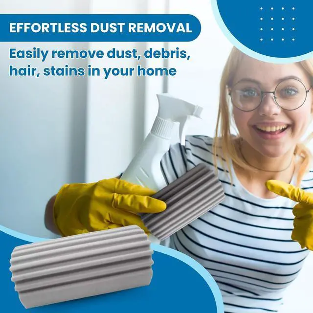 Alt view image 3 of 7 - Gadgetime USA Damp Clean Duster for Cleaning - Reusable Household Duster Sponges for Cleaning Blinds, Glass, Baseboards, Vents, Mirrors, Cobweb, Glass, Tiled Walls, Fans & Furniture