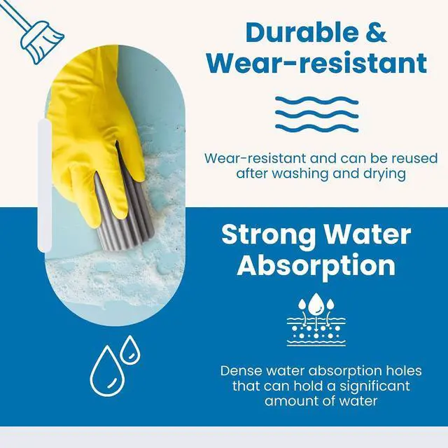 Alt view image 4 of 7 - Gadgetime USA Damp Clean Duster for Cleaning - Reusable Household Duster Sponges for Cleaning Blinds, Glass, Baseboards, Vents, Mirrors, Cobweb, Glass, Tiled Walls, Fans & Furniture