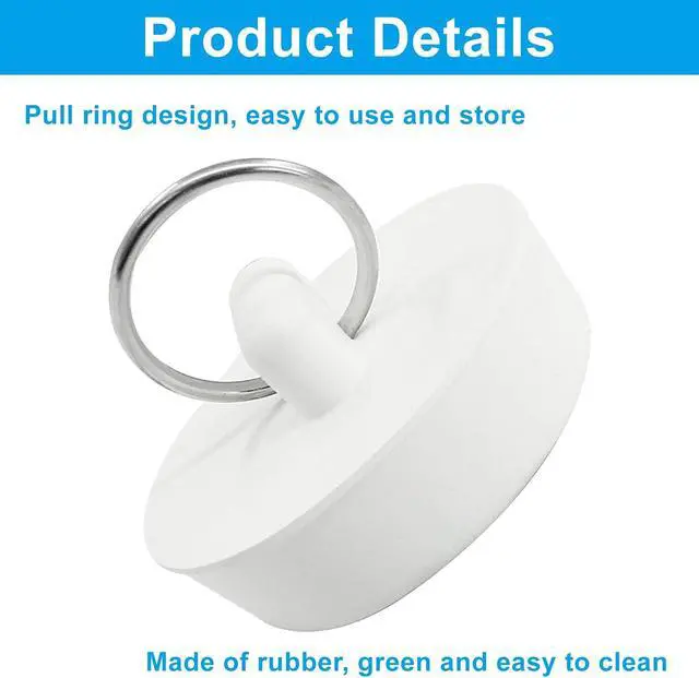 Alt view image 4 of 5 - 2 Pack Rubber Drain Stopper 1-1/2 Inch Bathtub Drain Plug