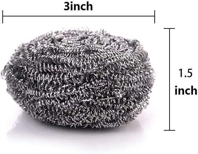 Alt view image 2 of 7 - KTOJOY 6 Pack Stainless Steel Wool Scrubber, Scouring Pads