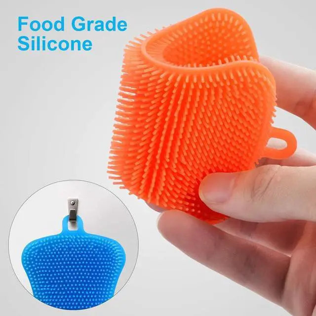 Alt view image 2 of 7 - 3PCS Silicone Dish Sponges, Multi-Purpose Kitchen Gadget Brush