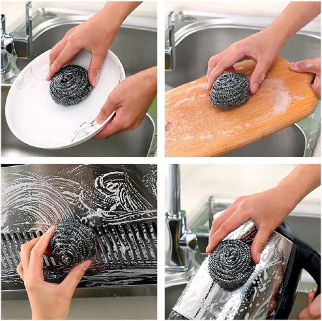 Alt view image 5 of 7 - KTOJOY 6 Pack Stainless Steel Wool Scrubber, Scouring Pads