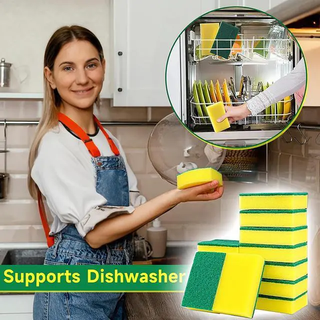 Alt view image 5 of 7 - Sponges Kitchen 16 Count, Heavy Duty Scrub Sponges for Cleaning