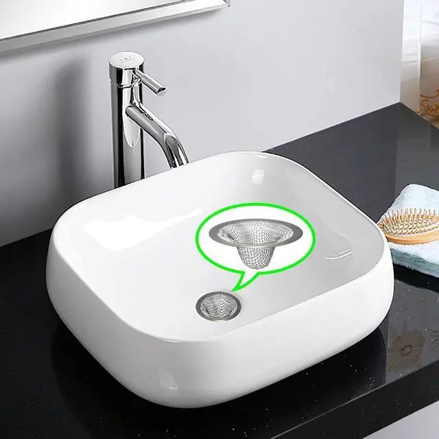 Alt view image 5 of 6 - 1.0" Small Drain Strainer, Sink Drain Hair Catcher, Bathroom Sink Drain Strainer, 2PCS Drain Mesh Baskets for Laundry, Mop Pool, Utility, Slop, RV Sink, Stainless Steel Drain Filter