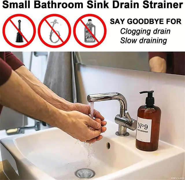Alt view image 6 of 6 - 1.0" Small Drain Strainer, Sink Drain Hair Catcher, Bathroom Sink Drain Strainer, 2PCS Drain Mesh Baskets for Laundry, Mop Pool, Utility, Slop, RV Sink, Stainless Steel Drain Filter