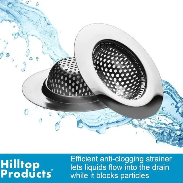 Alt view image 4 of 4 - 2 Pack - 2.75" Top / 1.5" Basket- Stainless Steel Bathtub Drain Strainer Cover Shower Hair Drain Catcher Sink Strainer Filter Basket for Bathroom