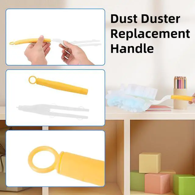 Alt view image 3 of 7 - Duster Handle Compatible with Swiffer Duster,Replacement Extendable Dusters Mop Handles for Swiffer Refill,Replaceable Small Duster Refill Handles for Tight Spaces(Yellow,1Pcs)