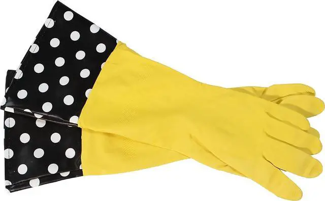 Main image of Glam Gloves Diswasher's Thick Latex Gloves for Kitchen & Home, Long Sleeves, One Size Fits All, 1 Pair, Yellow