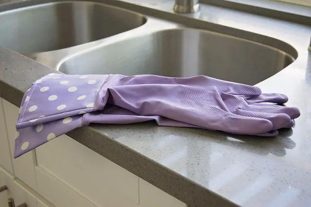 Alt view image 5 of 7 - Glam Gloves Diswasher's Thick Latex Gloves for Kitchen & Home, Long Sleeves, One Size Fits All, 1 Pair, Yellow