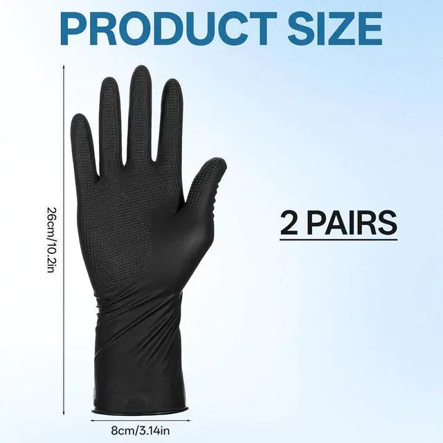 Alt view image 2 of 7 - SynHHergyx Hair Color Gloves, 2 Pairs Reusable Rubber Gloves Hair Dye Glove