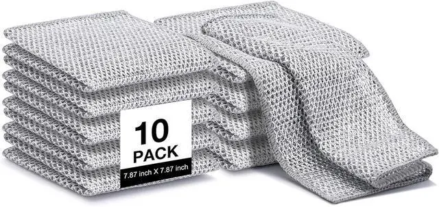 Main image of Inkhut Non Scratch Wire Dishcloth, Multipurpose Wire Dishwashing Rag for Wet and Dry, Multifunctional Dish Rags for Washing Dishes, Reusable Steel Wool Scrubber for Kitchen Cleaning