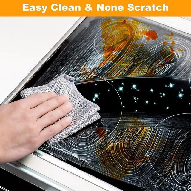 Alt view image 5 of 7 - Inkhut Non Scratch Wire Dishcloth, Multipurpose Wire Dishwashing Rag for Wet and Dry, Multifunctional Dish Rags for Washing Dishes, Reusable Steel Wool Scrubber for Kitchen Cleaning