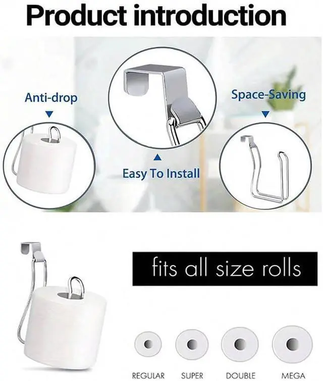 Alt view image 3 of 7 - Bathroom Toilet Paper Holder Premium Rustproof Wall Mounted Toilet Roll Holder for Washroom Kitchen Bathroom (Silver)