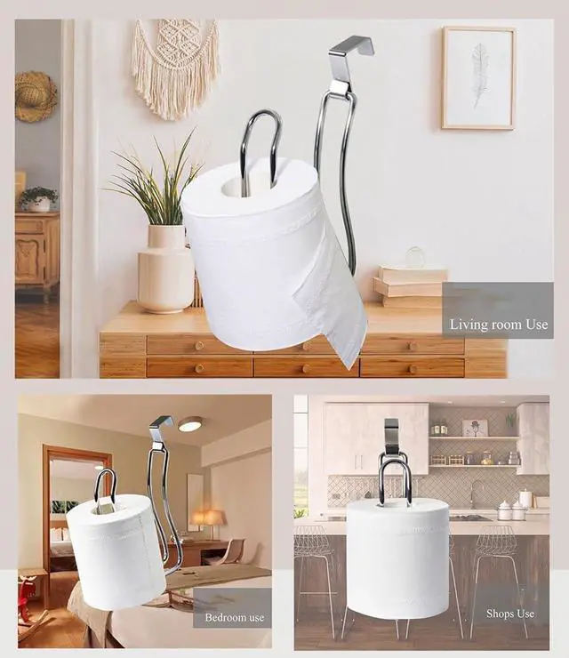 Alt view image 6 of 7 - Bathroom Toilet Paper Holder Premium Rustproof Wall Mounted Toilet Roll Holder for Washroom Kitchen Bathroom (Silver)