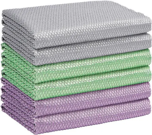 Main image of HOMEXCEL Glass Cleaning Cloths 6 PK, Lint Free Towel for Windows, Mirrors