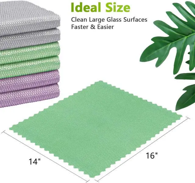 Alt view image 7 of 7 - HOMEXCEL Glass Cleaning Cloths 6 PK, Lint Free Towel for Windows, Mirrors